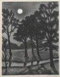 Untitled by Julius T. Bloch, Lithograph "Full Moon" lithograph on paper, sold Aug 2023
