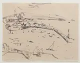 Untitled by Werner Drewes, ink and brush on paper, sold Aug 2023
