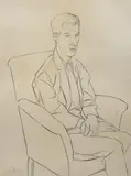 Untitled by Saul Schary, charcoal pencil on paper, sold Aug 2023