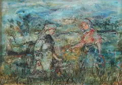 Untitled by Edna Hibel, oil on panel, sold Aug 2023