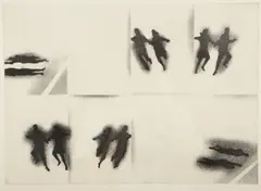 Untitled by Juan Genovés, etching "Direccion Unica" from the "Silencio Silencio" series, sold Sep 2023
