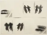 Untitled by Juan Genovés, etching "Direccion Unica" from the "Silencio Silencio" series, sold Sep 2023