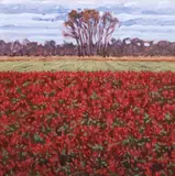 landscape painting "Witness by Thomas Sarrantonio, oil on panel, sold Sep 2023