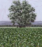 landscape painting "Das Tree by Thomas Sarrantonio, oil on panel, sold Sep 2023