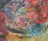 Large format abstract painting by Pat Adams, oil, sold Sep 2023
