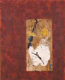 painting "Aspiration I by Pierre Brisson, mixed media with oil and paper on canvas, sold Sep 2023