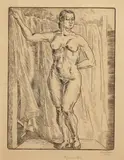 Untitled by Helen Farr Sloan, etching "Figure Study", sold Sep 2023
