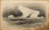 Untitled by James Hamilton, watercolor "Shipwrecked on an Iceberg", sold Sep 2023
