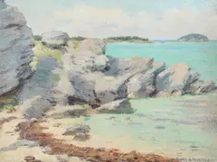 Old Lyme by Clark Voorhees, oil on board, sold Sep 2023