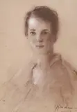 Portrait of Hilda by Glen Cooper Henshaw, pastel on paper, sold Sep 2023
