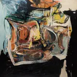 The Knave, 1957 by Gordon Rayner, oil on board, sold Nov 2024