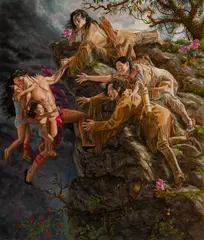 Study for “The Deluge”, 2018 by Kent Monkman, oil on canvas, sold Nov 2024