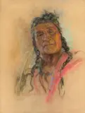 Dan Wildman, Stoney, circa 1945 by Nicholas Raphael de Grandmaison, pastel on paper, sold May 2025