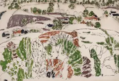 Green and Brown, Boston Corners, 1917 by David Brown Milne, watercolour, sold May 2025