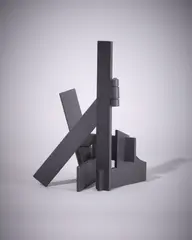 Powersoul Study, 1988 by Sorel Etrog, painted steel, sold May 2025