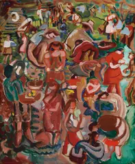 School Garden, circa 1933 by Pegi Nicol MacLeod, oil on board, sold May 2025