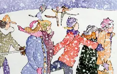 Flurry by Claude A. Simard, acrylic on paper, sold May 2025