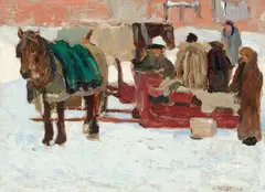 Cabbies, 1924 by Robert Pilot, oil on canvas, sold Nov 2025