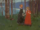 Mary Alexander Bell Eastlake, When Spring Rides Through the Woods, 1900 by Mary Alexandra Bell Eastlake, oil on canvas, sold Nov 2025