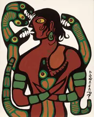Self Portrait, 1973 by Norval Morrisseau, acrylic on board, sold Nov 2025