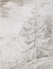 St. Goar (Sankt Goar, Rhineland), 1933 by Otto Dix, silverpoint on paper, sold Nov 2025