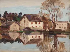 The Old Bakery at Terrebonne, P.Q., 1946 by Robert Pilot, 1946, oil on board, sold Jan 2026