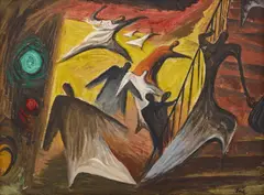 Rushing Home, 1948 by Jack Bush, 1948, oil on board, sold Jan 2026