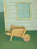 Wheelbarrow by Conrad Furey, oil on canvas, sold Jan 2026