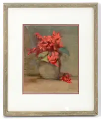 floral still life by J. Alden Weir, watercolor on paper, sold Jan 2024