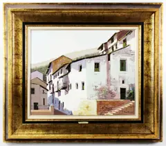Edificios Sombranos by Jose Barbera, oil on canvas, sold Feb 2024