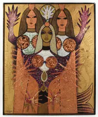 Trio by Ladjane Bandeira, 1966, oil on canvas, sold Mar 2024