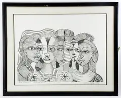 Girl Friends by Margaret Taylor-Burroughs, lithograph, sold Mar 2024