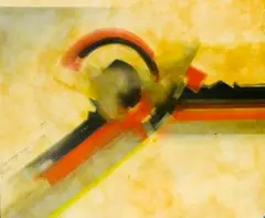 Untitled by Jon A. Pokela, Oil on Board Framed- 49x40.5"- some warping, sold Feb 2023