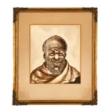 Portrait of a Man by Mizraim Maseko, watercolour on paper, sold Oct 2022