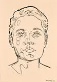 Scale Reference Drawing for Line Portrait III by Johann Nortjé, acrylic ink over pencil on paper, sold Oct 2022