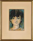 Portrait of  Girl by Gavin du Plessis, 1989, pastel on paper, sold Dec 2022