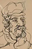 Portrait of a Man by Gregoire Boonzaier, ink on paper, sold Dec 2022
