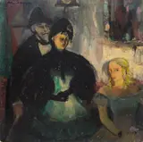 Untitled by Helen Sawyer, oil painting on masonite, sold Sep 2023