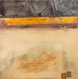 Untitled by Elaine Anthony, mixed media encaustic collage painting, sold Sep 2023