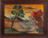 Untitled by Alfredo Montagna, oil painting on panel, sold Oct 2023