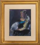 Untitled by Léonard Thiry, pastel drawing on paper of a portrait of the Queen, sold Oct 2023