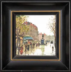 Untitled by Mario Maresca, oil painting on tile, sold Oct 2023
