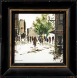 Untitled by Mario Maresca, oil painting on tile, sold Oct 2023