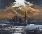 An attractive mid-century by Edward M Elliott, oil on board, offered Apr 2023