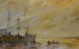 River scene by Ian Dunn, oil on board, sold Apr 2023
