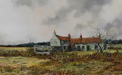 An autumnal Yorkshire by John Freeman, oil on board, sold Apr 2023