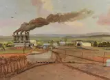 A view of Blencowe Lime works by H.L. Robinson, oil on board, sold Apr 2023