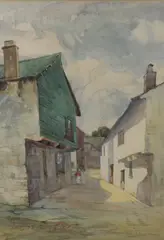 Flag Street by Robin Wallace, watercolor, sold Apr 2023