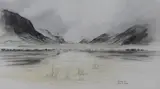 Glencoe 93 by Jean Davey, pencil and watercolour, offered Apr 2023