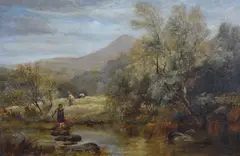 Rural agricultural scene by James Peel, oil on canvas, offered Mar 2023
